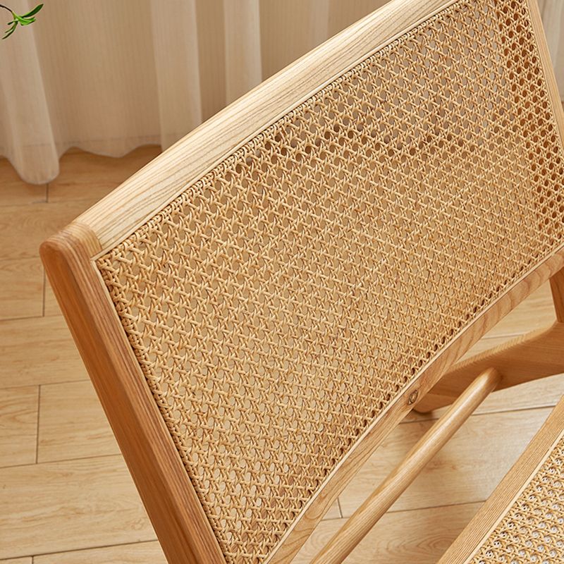Woven Back Side Chair Solid Wood Lounge Accent Chair with Legs