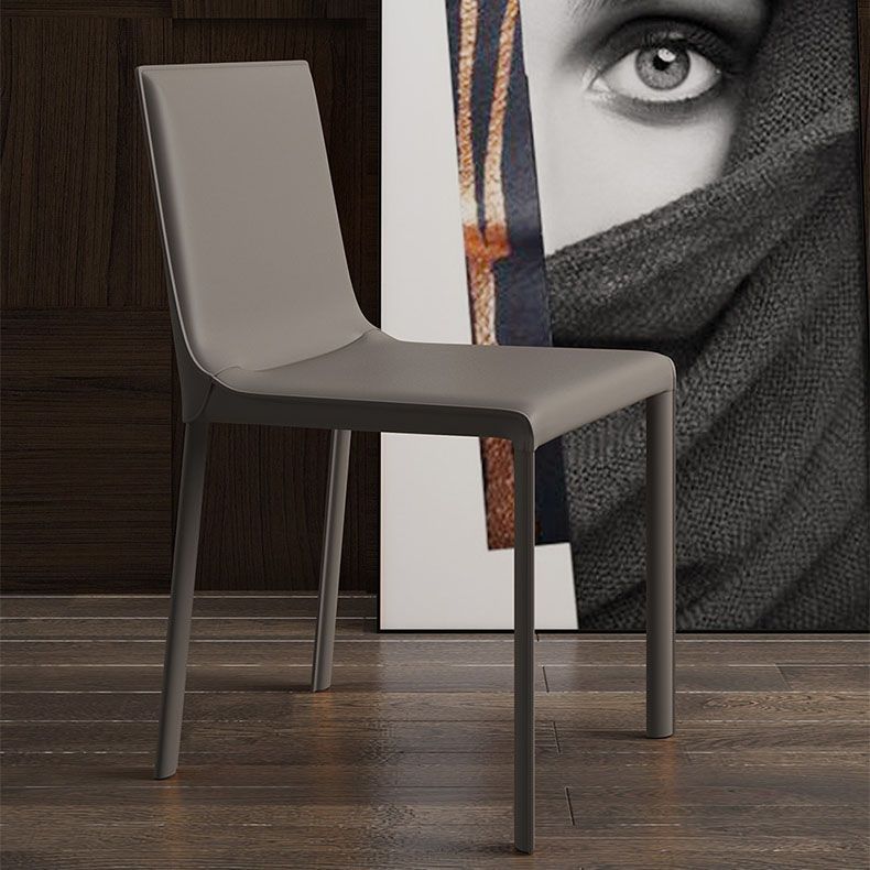Contemporary Style Kitchen Chairs Dining Armless Side Chairs with Metal Legs