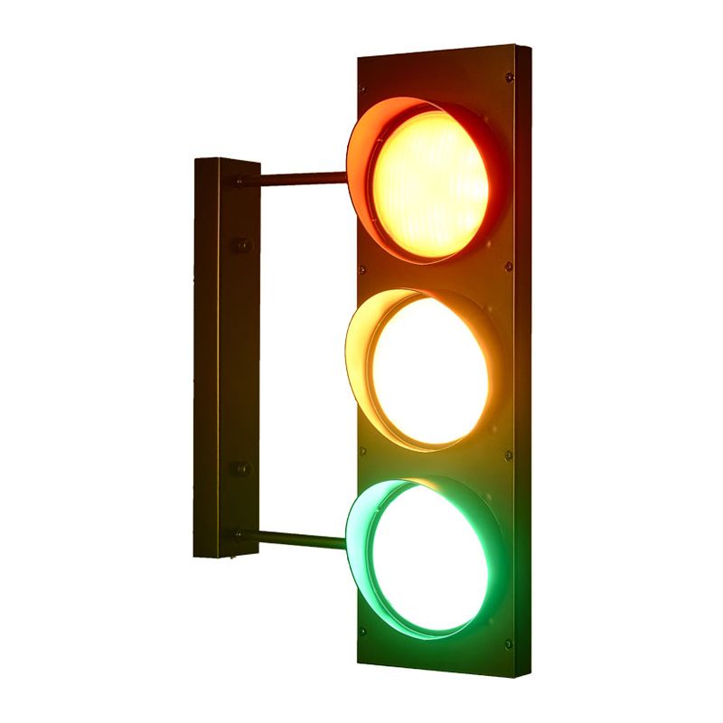 Modern Metal Kids Wall Sconce Geometric Shape Wall Light with Glass Shade for Bedroom