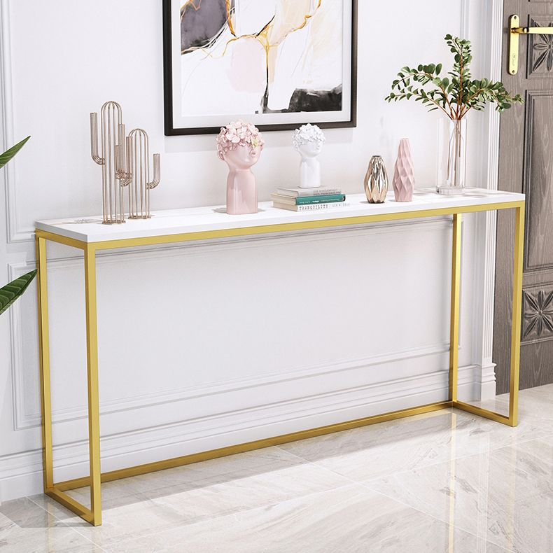 29.53" Tall Glam Console Table Stain Resistant Accent Table with 1 Shelf