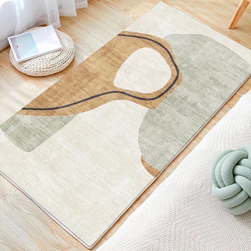 Light Gray Rug Polyester Color Piece Indoor Rug Washable Rug for Bedroom