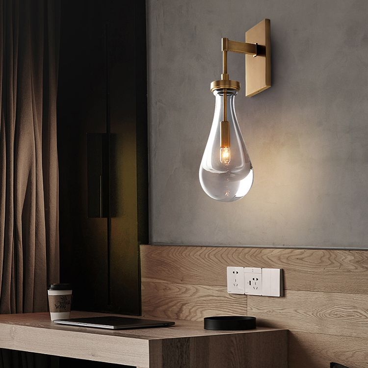 Iluminación montada en la pared de lágrima simplicidad estilo lámpara de pared de vidrio montado en la pared