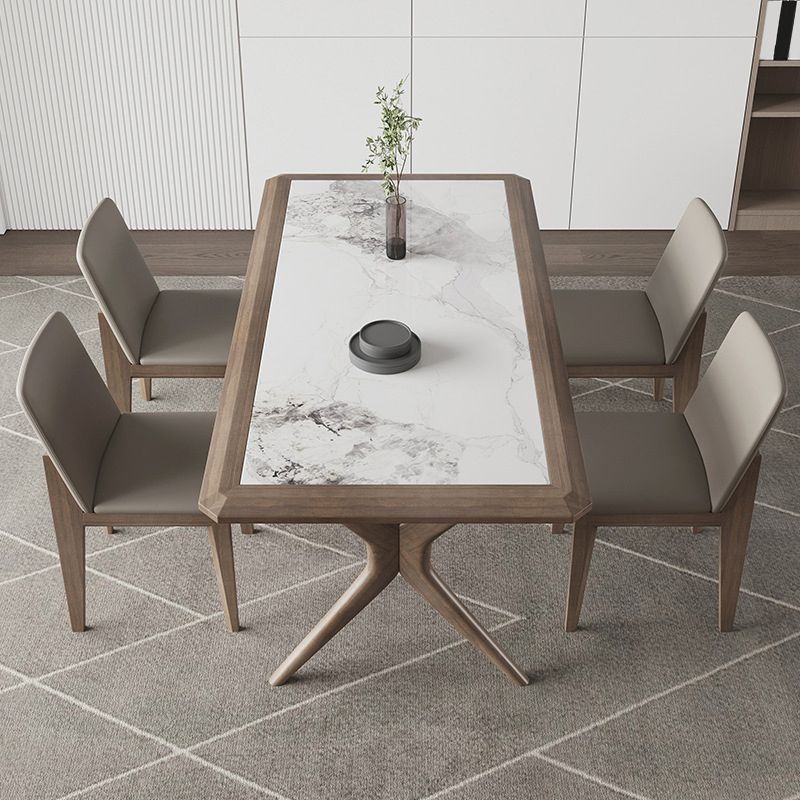 Contemporary Style 1/2/3/5/7 Pieces Dining Chairs Set Rectangle Stone Furniture in White