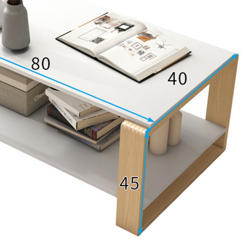 Rectangular Coffee Table Sled Artificial Wood Coffee or End Table Modern