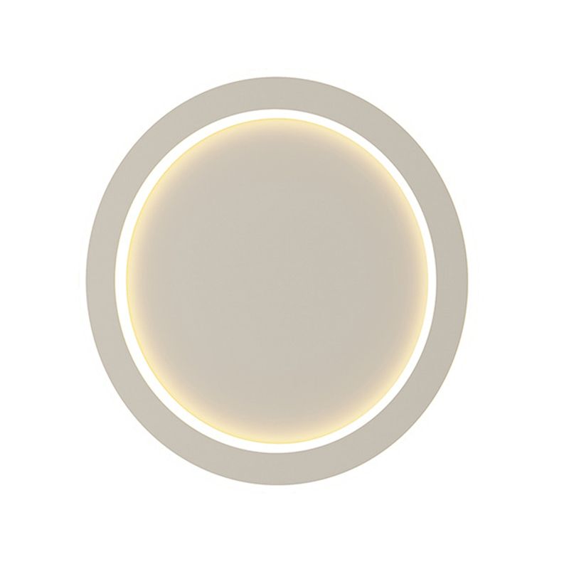 Round Disc Shape Wall Sconce Modern Style Acrylic 1 Light Sconce in White