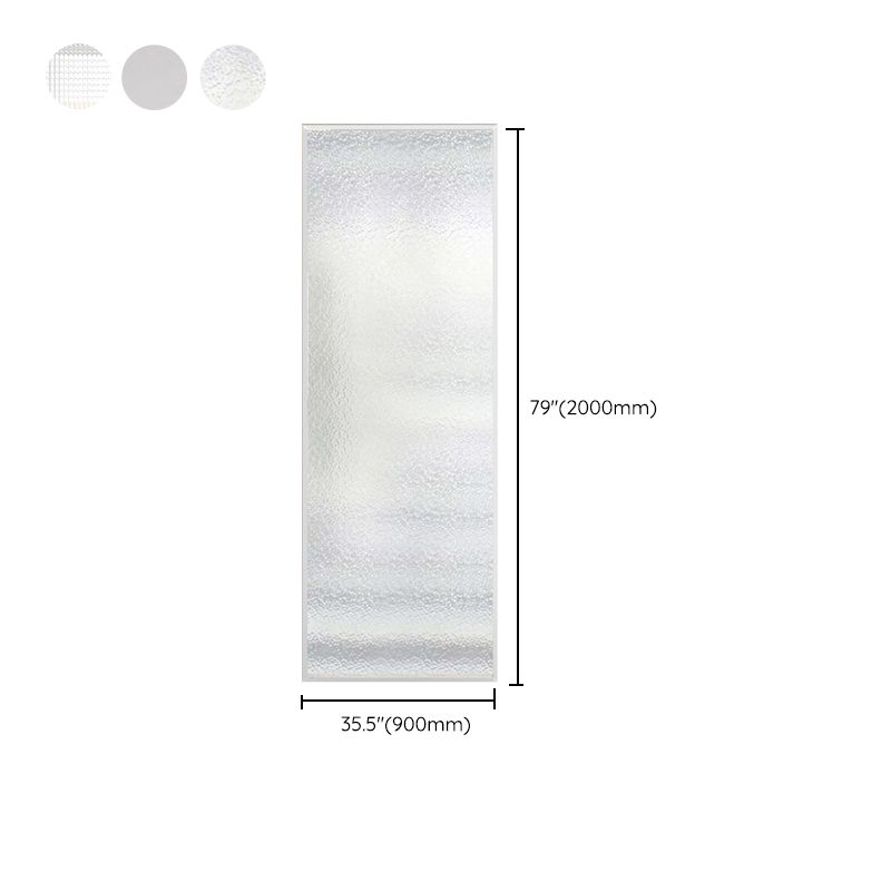 Fixed Shower Screen White Full Frame Tempered Glass Shower Door