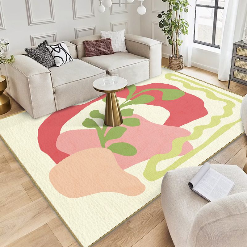 Tapis green kid polyester abstrait tapis lavable tapis lavable pour le salon