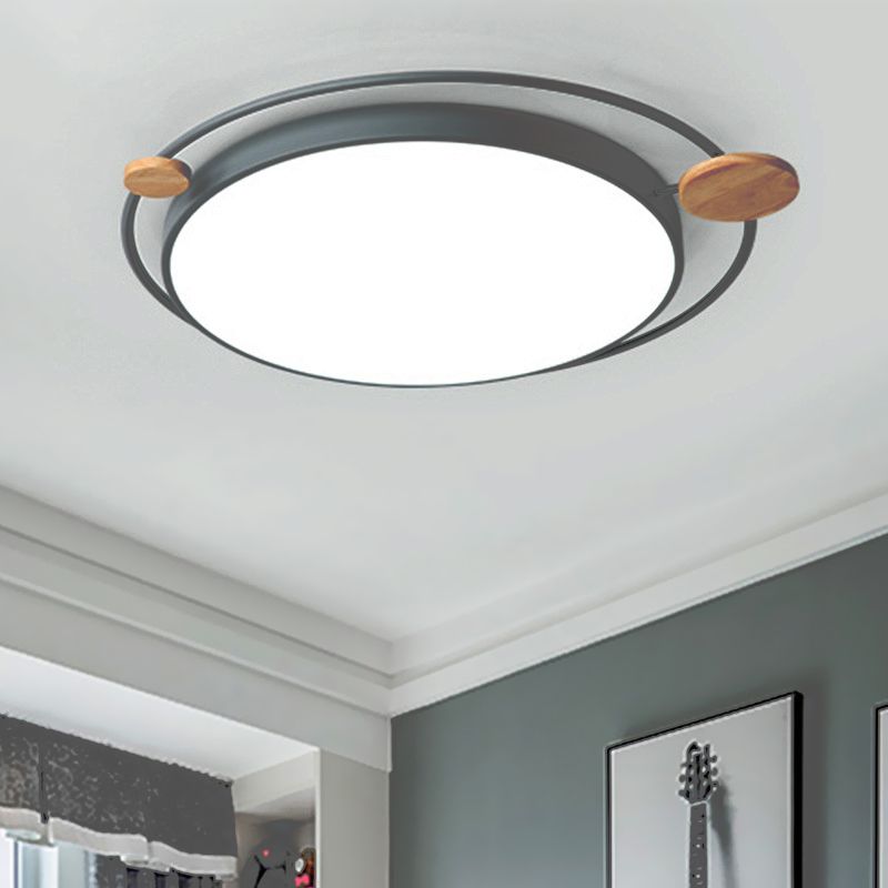 Modernistisch rond plafondgemonteerd licht acryl 16"/19,5"/23,5" W LED slaapkamer grijs/wit inbouwlicht in natuurlijk/3 kleuren licht