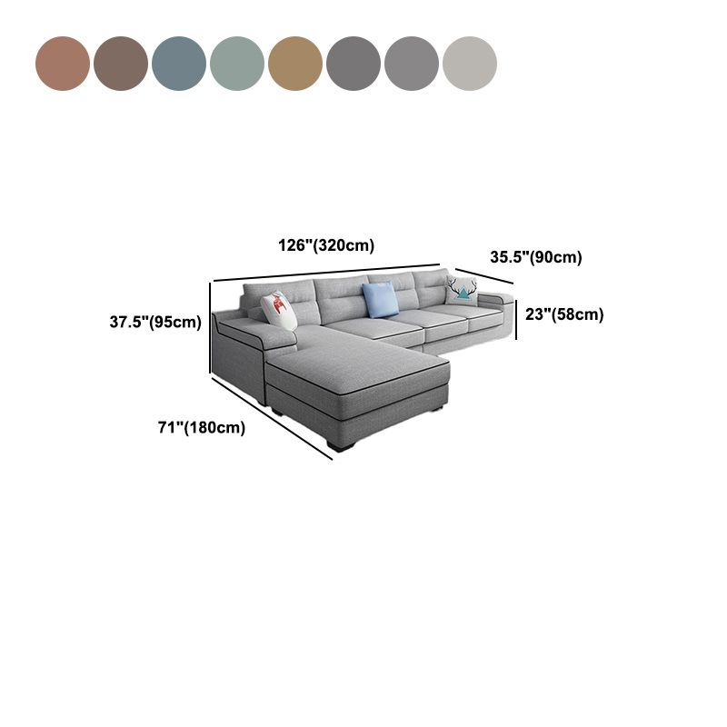 Storage Faux Leather Sectionals with Pillow Top Arm for 4 People