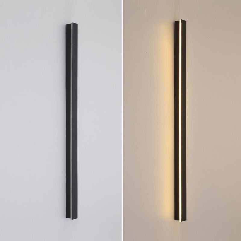 Application murale noire de style nordique Lumière murale à LED droite avec de l'aluminium pour l'extérieur