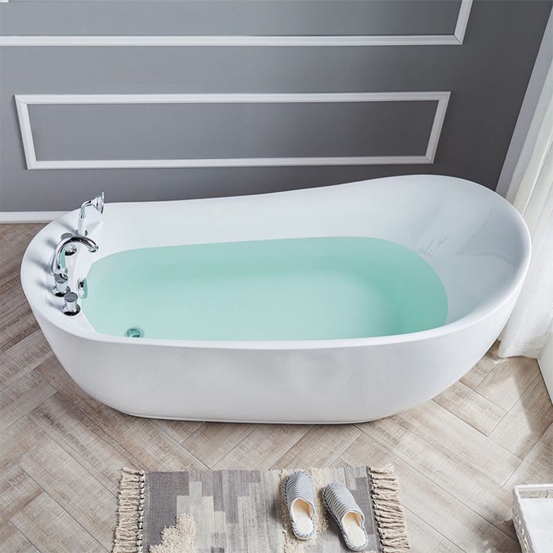 Modern Style Freestanding Bath Tub Acrylic Free Form Bathtub in White