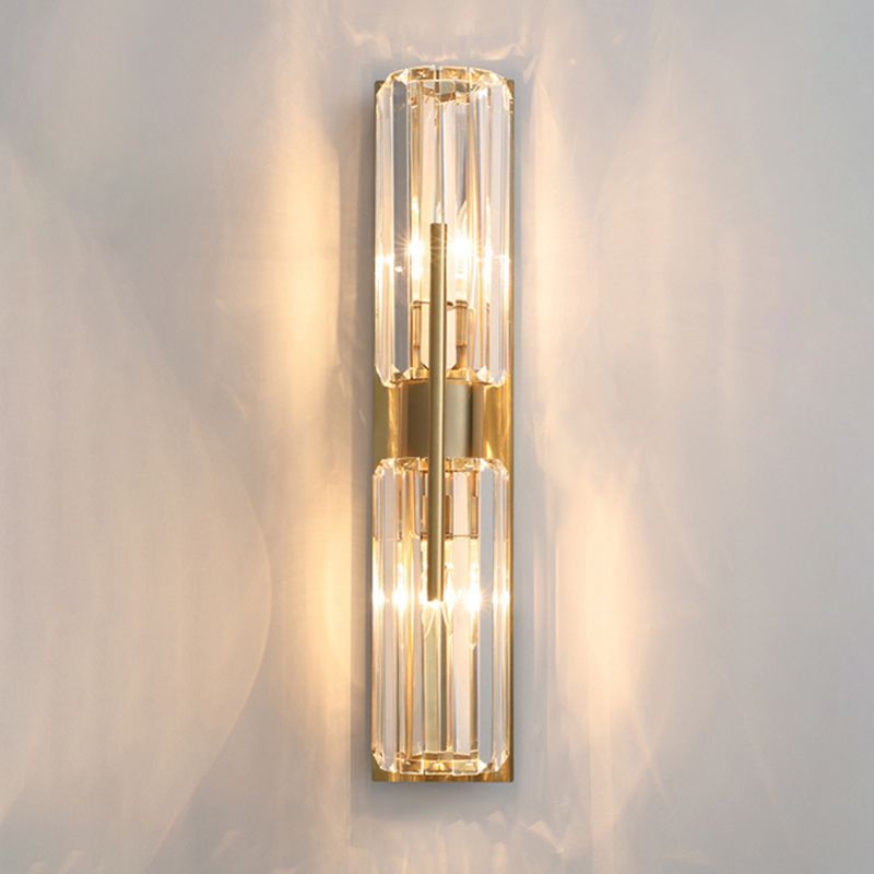 Nordic Style Wall Mount Light Crystal Cylinder Shape Wall Lamp for Bedroom