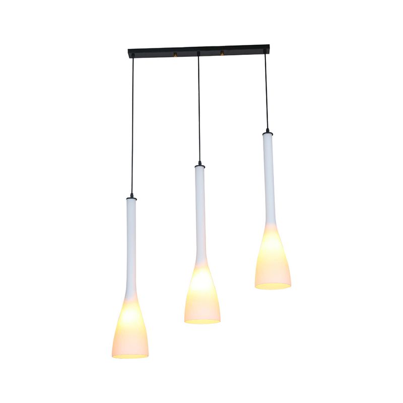 Modernisme en larme de larme multi-plafond clair en verre blanc en verre 3-léger le pendulaire