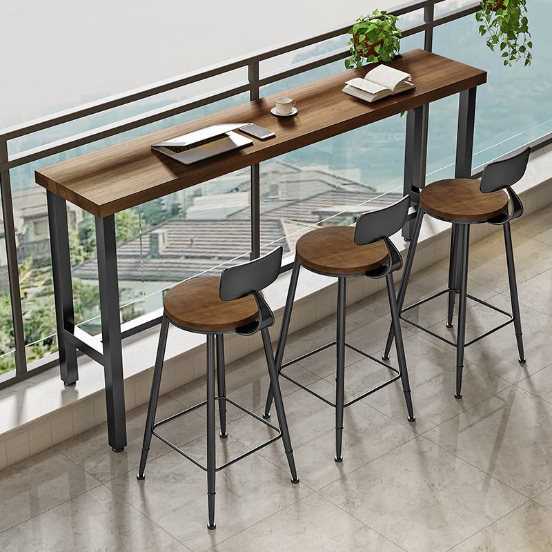 Modern Marble Bar Table with Rectangle Table Top Black Trestle Table - 42" H, Only Table