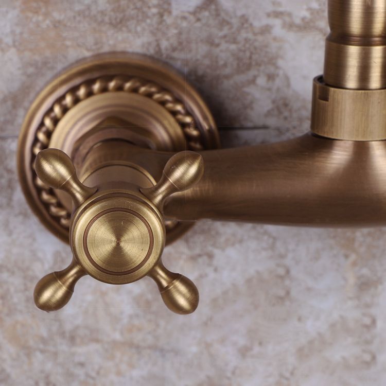 Brass Wide Spread Bathroom Faucet Industrial Lever Lavatory Faucet