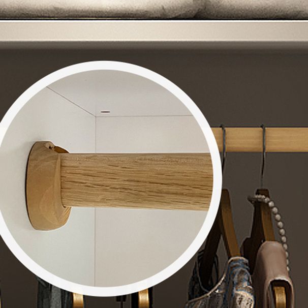 Contemporary Cabinet with Sliding Door Engineered Wood Beige Storage Cabinet