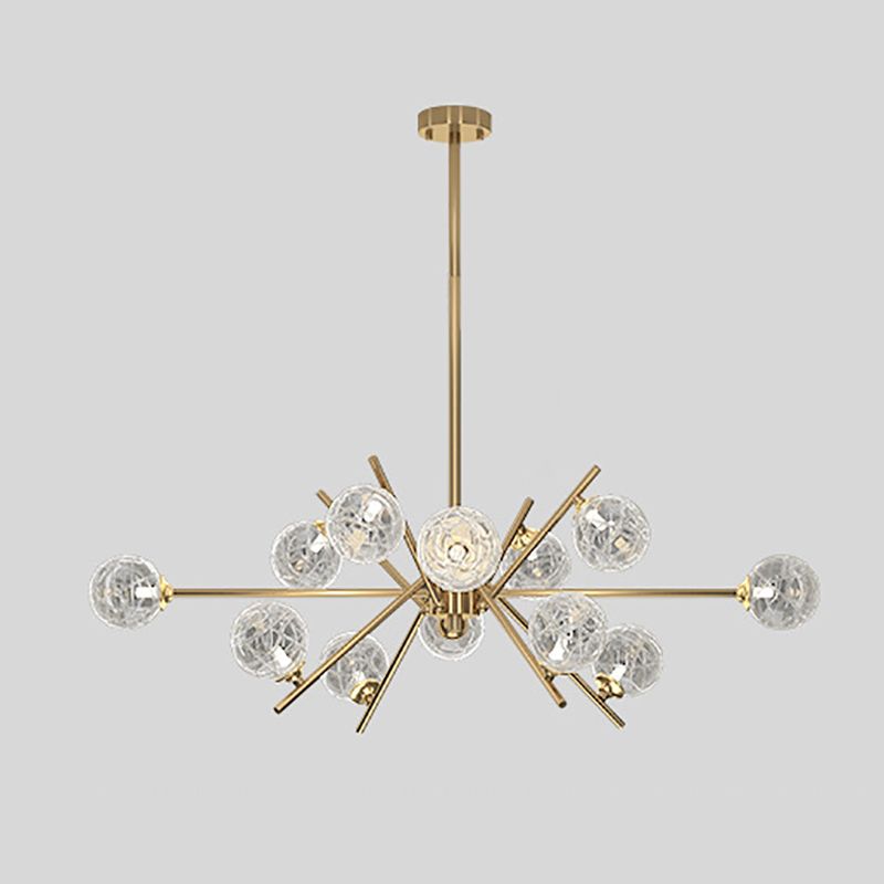 Contemporary Glass Chandelier Light Fixtures Restaurant Multi Head Hanging Chandelier
