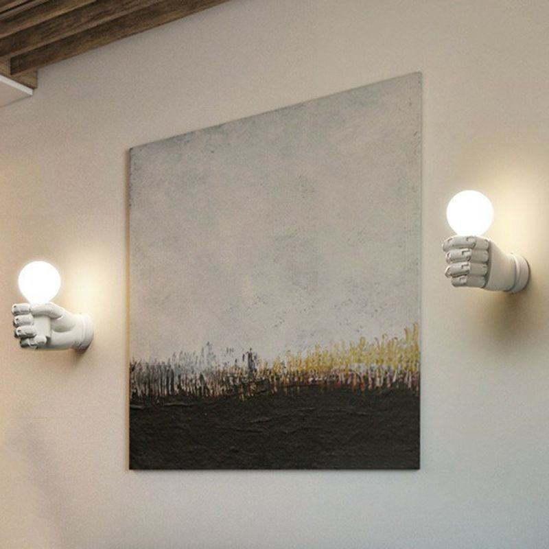 Hars vuist wandlamp armatuur artistieke 1 bol wand gemonteerde verlichting voor restaurant