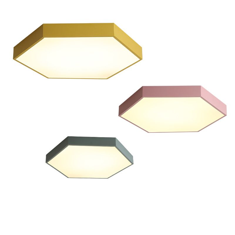 Hexagonal Metal Flush Ceiling Light Minimalist LED Flush Mount Recessed Lighting for Living Room
