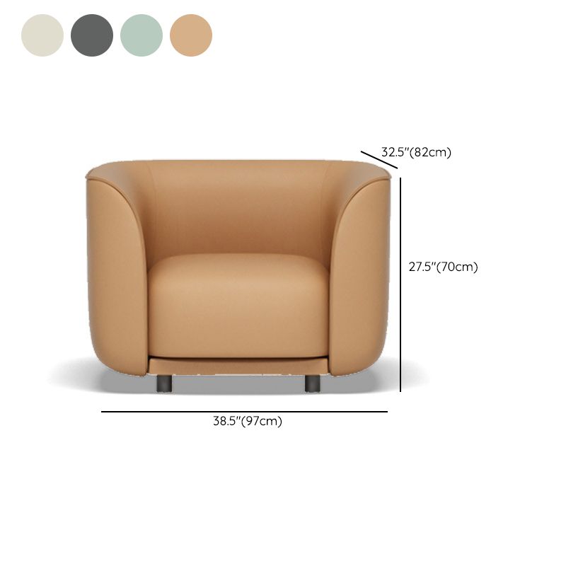 Faux Leather Tuxedo Arm Sofa Contemporary Tight Back Standard Sofa