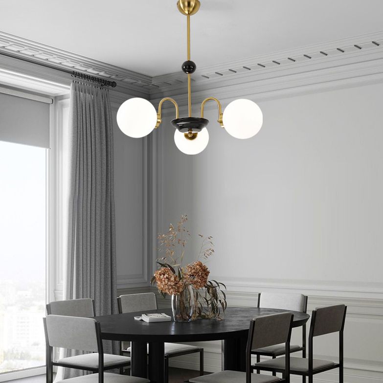 Milk Globe White Globo de estilo moderno Múltiples luces Multi-luz Simplicidad de metal Simplicidad para sala de estar