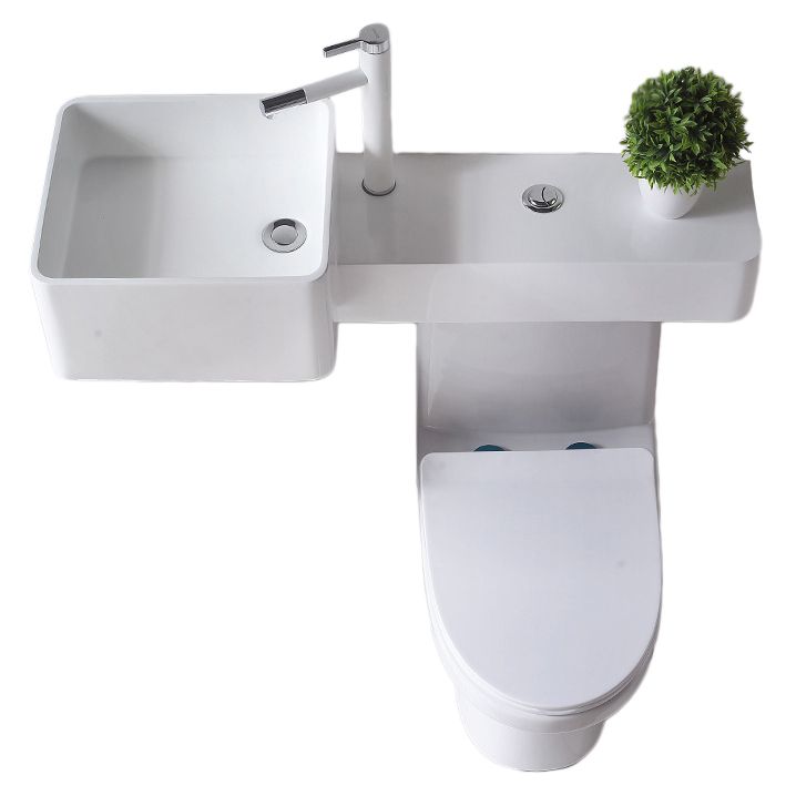 Contemporary Flush Toilet Floor Mount One-Piece Toilet Toilet Bowl