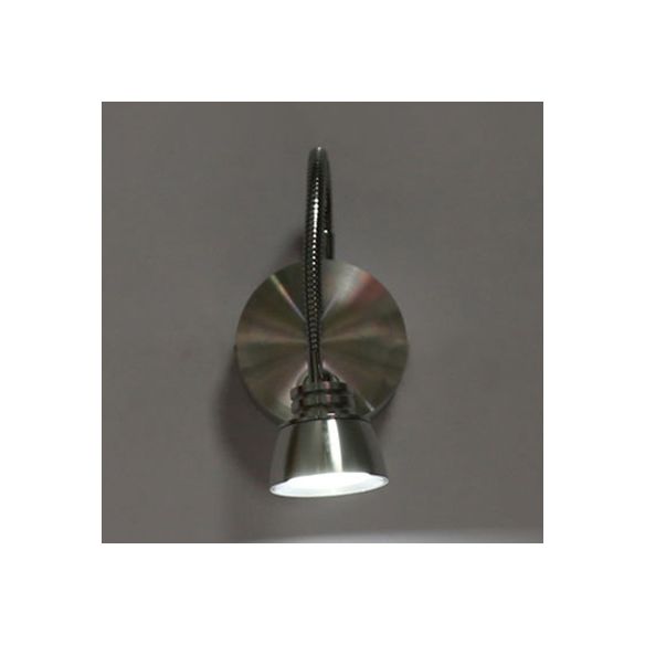 Aluminum Domed Wall Light Sconce Modern Warm/White Light LED Chrome Reading Wall Lamp with Adjustable Arm