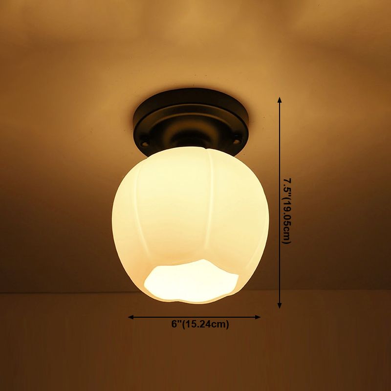 Éclairage de plafond classique de salle à manger de lumière de bâti de plafond en verre à tête unique