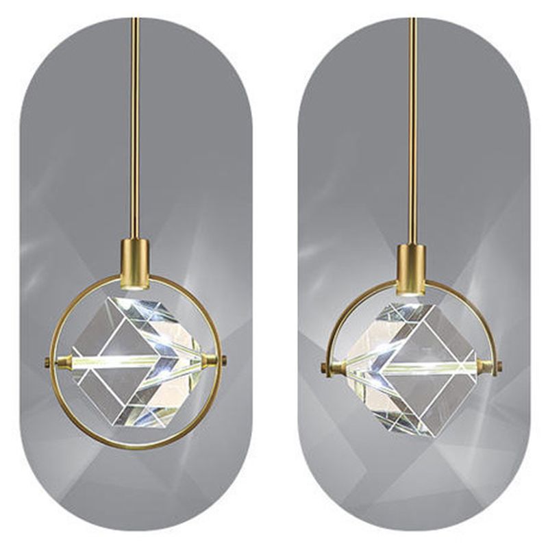 Moderne kubieke hanger verlichtingsarmaturen kristallen hanger lamp