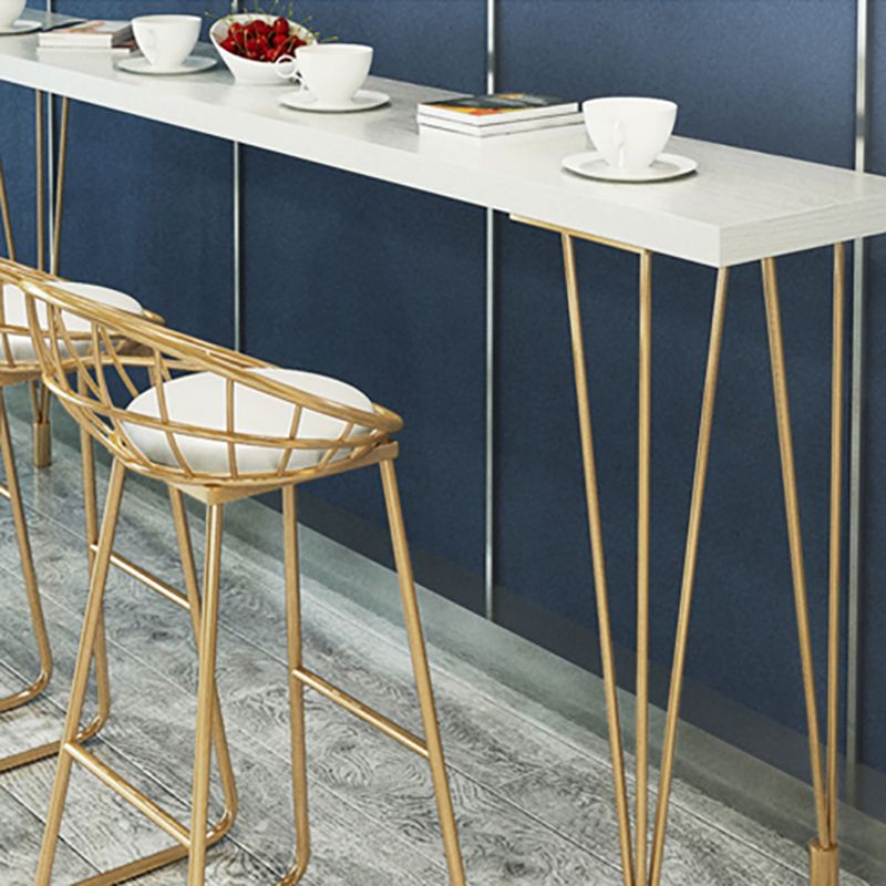 White Modern Style Bar Table in Wood and Iron Bar Table Indoor Bar Table