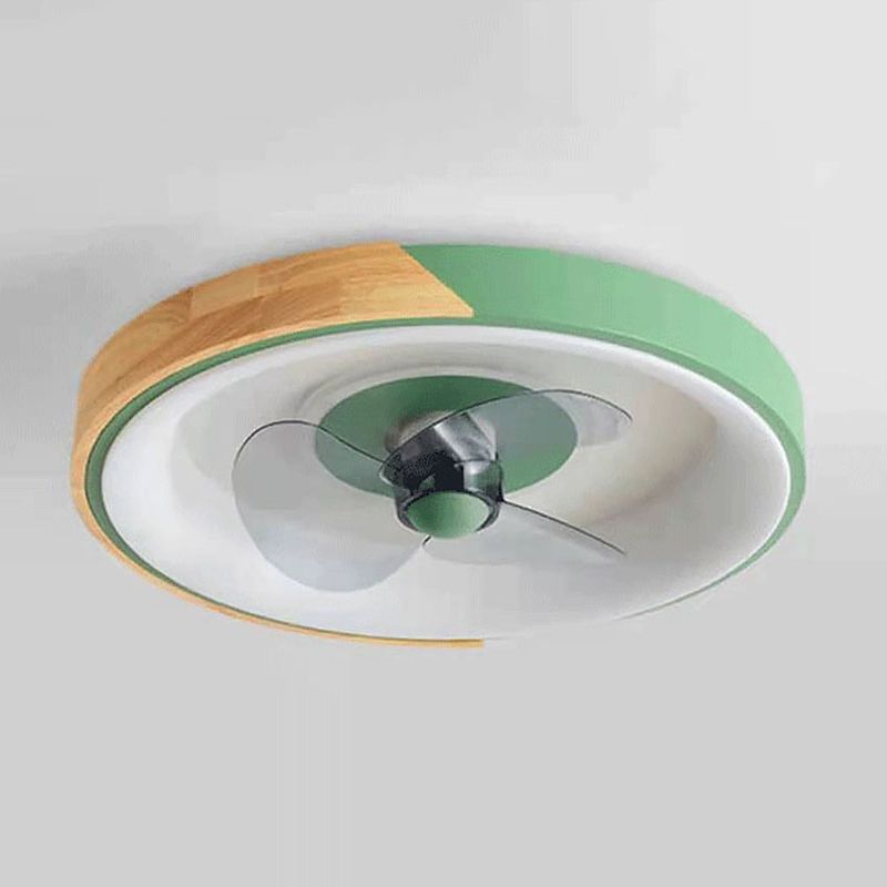 Ventola del soffitto a sfioramento a scarpone colorato in metallo da letto in metallo lampada a filo semifulò