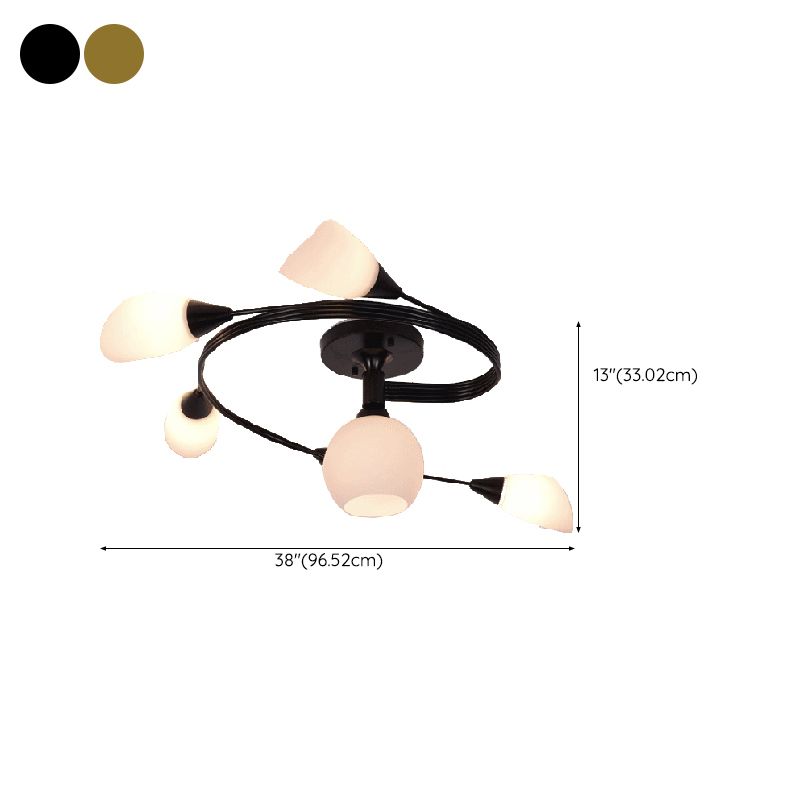 Glass Geometric Shape Flush Mount Light Modern-Style Multi Lights Flush Ceiling Light