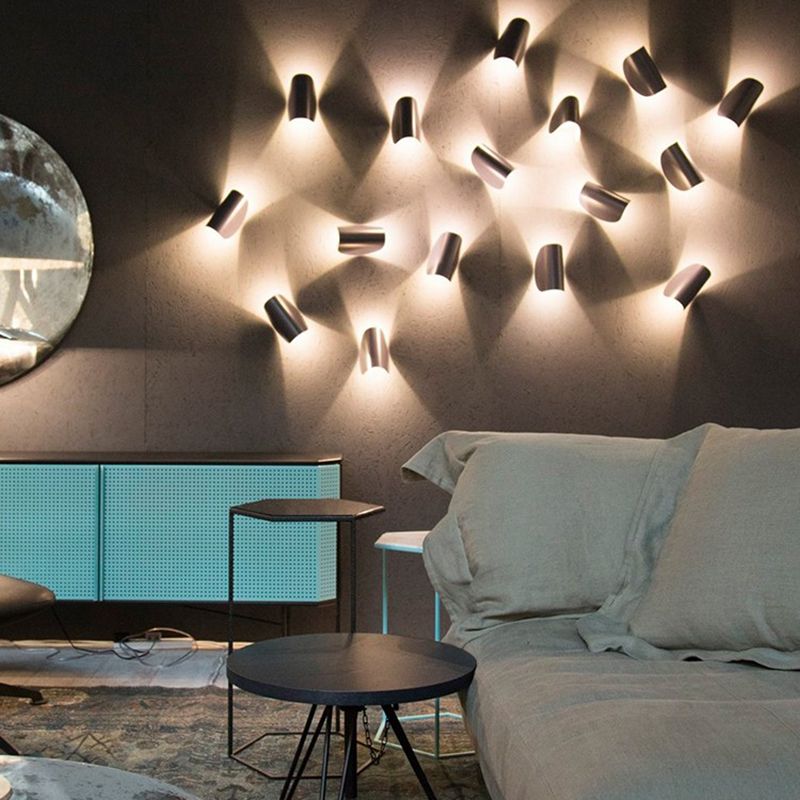 Nordic Style Metal Wall Light Colorful 6.5" High Wall Sconce for Living Room