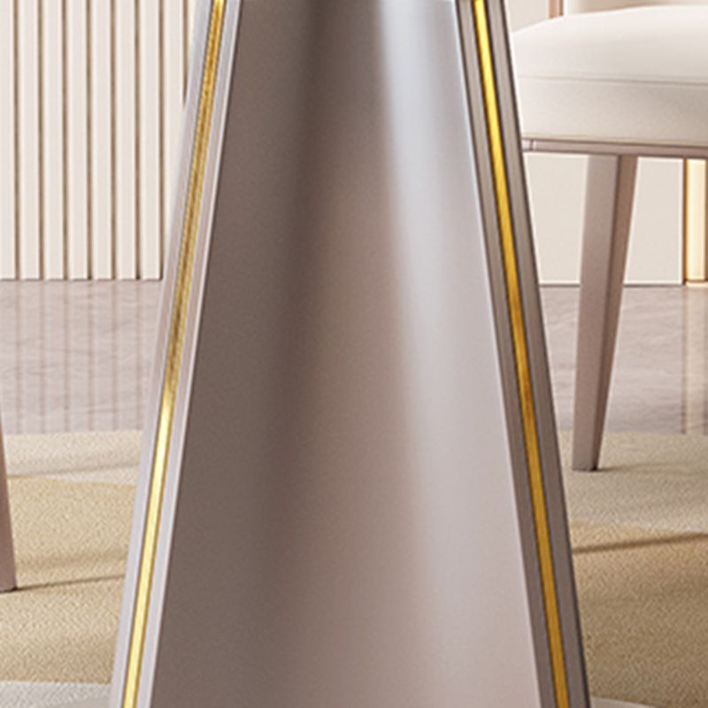 Glossy White Foldable Dining Table Set 1/5/7 Pieces Stone Dinette Set for Kitchen