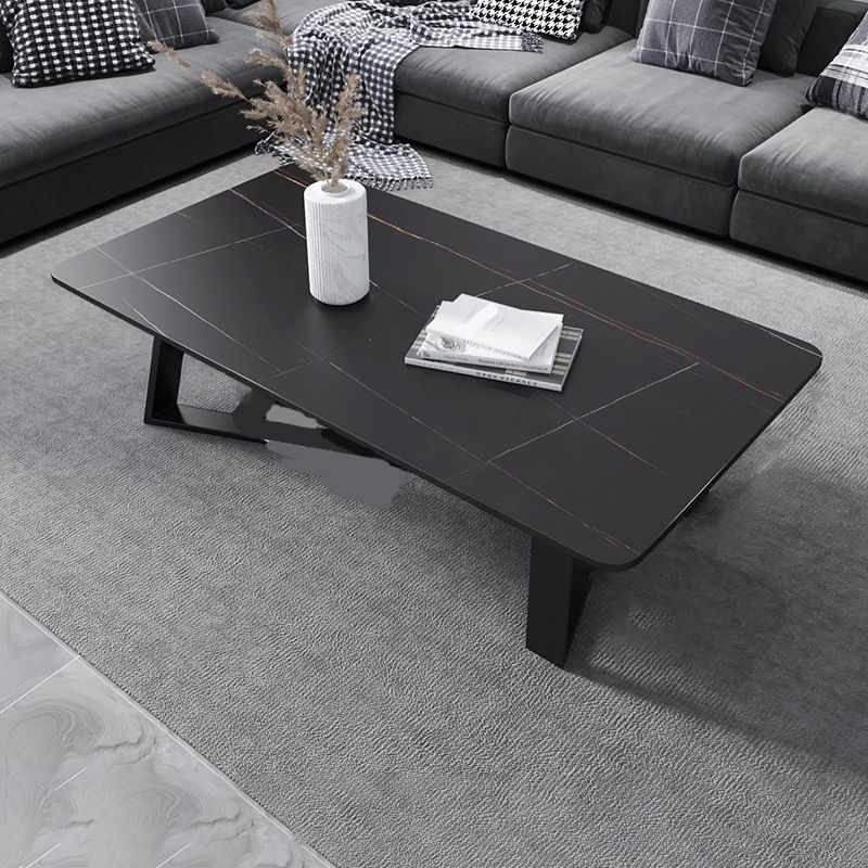17"H Contemporary Coffee Table Single Slate Coffee Cocktail Table