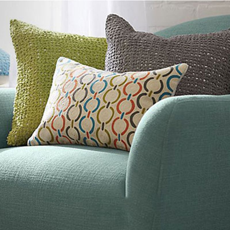 Contemporary 2-Seater 31.88" H Cotton Blend Flared Arm Loveseat