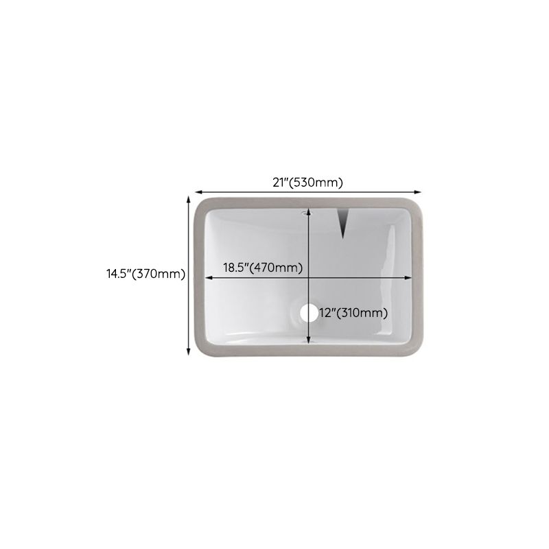 Classic Porcelain Bathroom Sink Trough Bathroom Sink in White