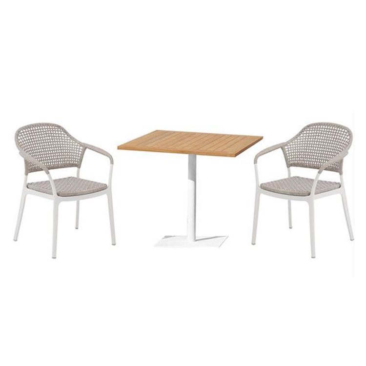 Modern Style 1/3/5/6 Pieces Dining Metal Set Stone Dining Table Set for Outdoor