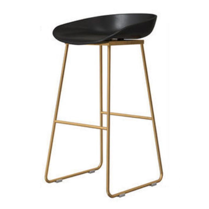 Modern Backrest Counter Stool Iron Cafe Bar Stool with Acrylic Seat