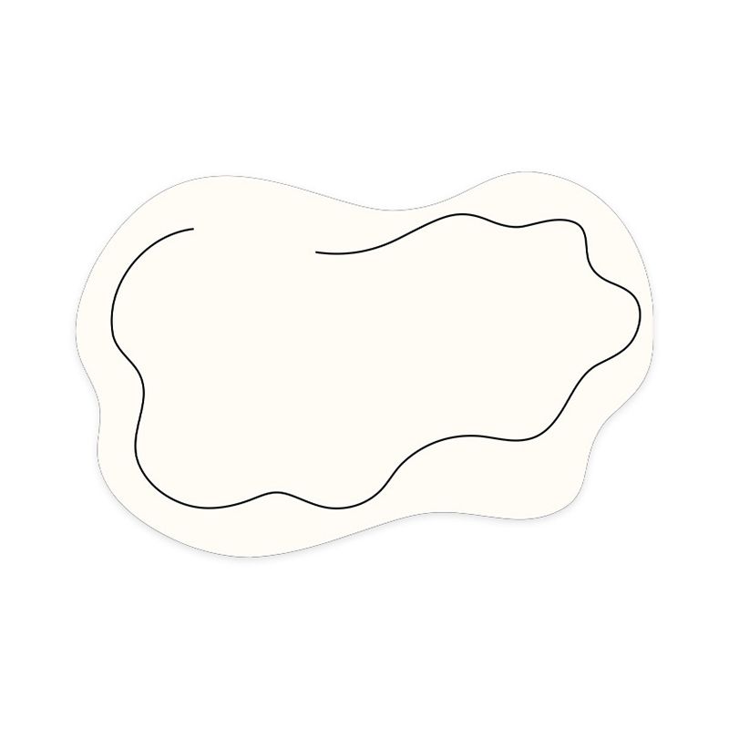 Beige Modern Rug Polyester Line Rug Non-Slip Backing Rug for Living Room