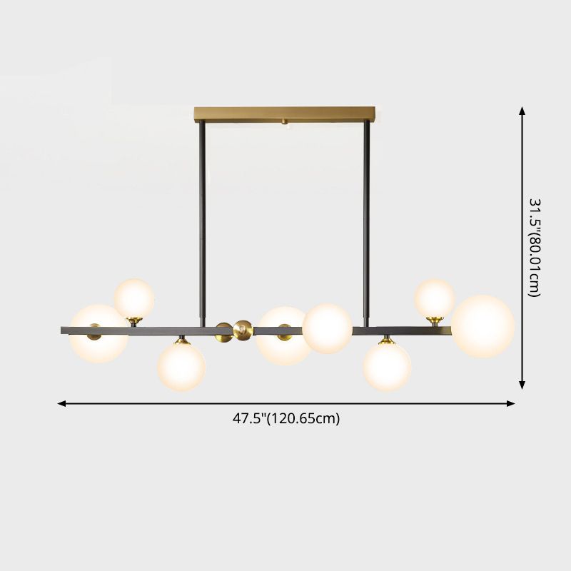 Luce a 8 luci di vetro isola in stile moderno in stile creativo a sospensione a sospensione per sala da pranzo