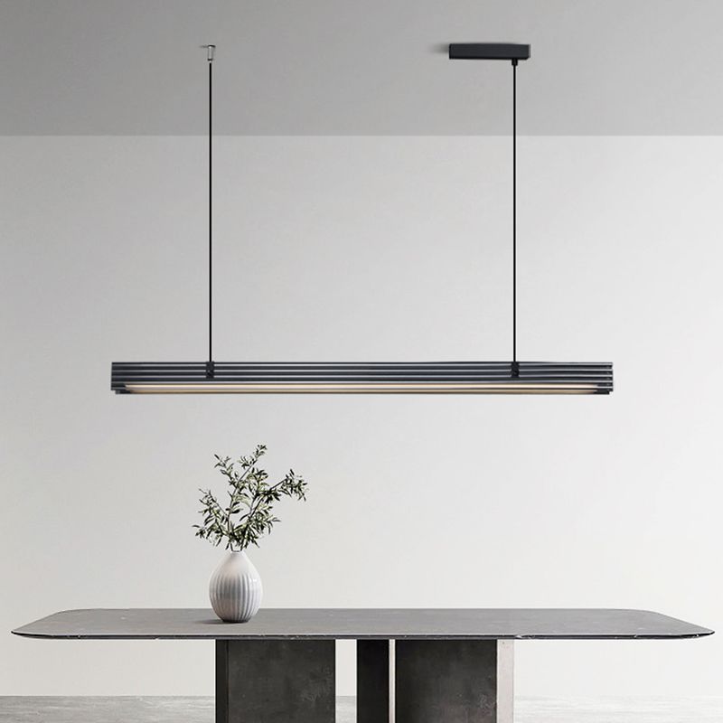 Modern Island Lamp LED Simple Island Hanging Lamp with Glass Shade for Dining Room