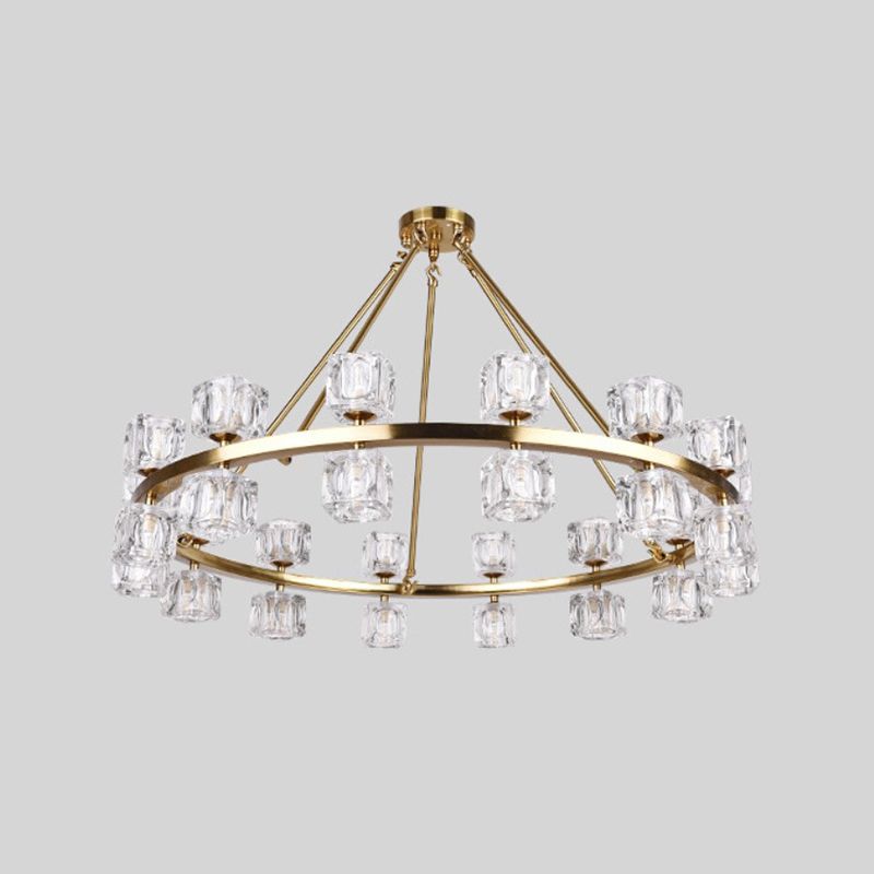 Nordic Multi Head Chandelier Light Fixtures Glass Gold Hanging Chandelier for Restaurant