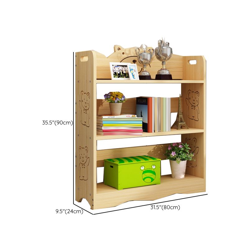 Modern Vertical Wooden Shelf Bookcase Shelves Included Natural Bookshelf for Home