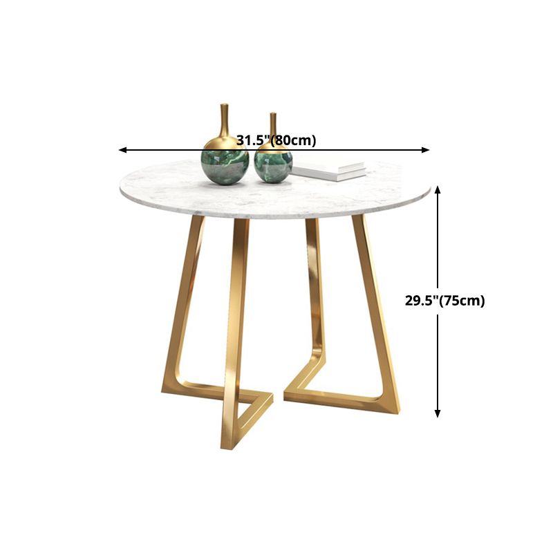 Sintered Stone Top Modern White Table for Restaurant Round Dining Table with Pedestal Base