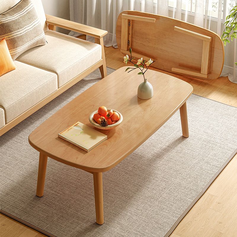 Scandinavian 4 Legs Coffee Table Wooden Coffee Table Set for Living Room