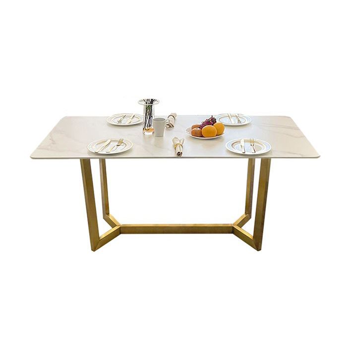 Dining Room Sets Scandinavian Metal Frame Dining Table Rectangle Formal Dinette Set for Home