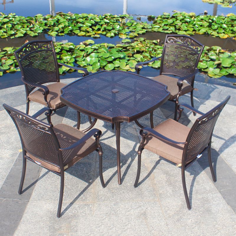 Modern Waterproof Geometric Courtyard Table Aluminum Frame Outdoor Table