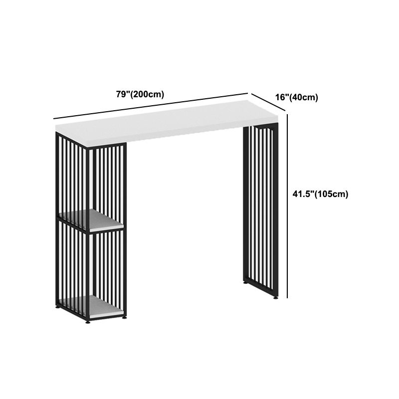 Rectangle Solid Wood Bar Table Set Luxurious 1/2/3 Pieces Counter Table with High Stools