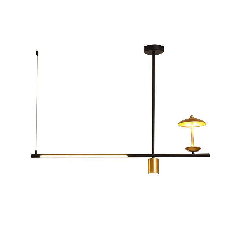 Modernism 4-Light Ceiling Light Metallic Kitchen Island Lighting for Dining Room